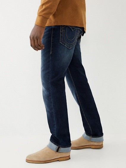 True Religion Men's Ricky Big T Straight Leg Jean with Back Flap Pockets
