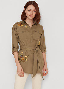 Ralph Lauren Floral Belted Cotton Shirt