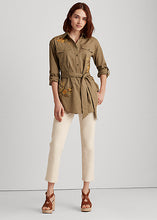 Load image into Gallery viewer, Ralph Lauren Floral Belted Cotton Shirt