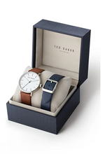 Load image into Gallery viewer, Ted Baker London Men&#39;s Mimosa 3-Hand Leather Strap Box Set, 41mm