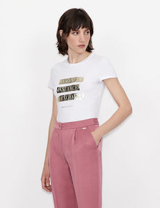 Armani Exchange Slim Fit T-Shirt With Contrasting Logo Print