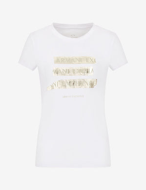 Armani Exchange Slim Fit T-Shirt With Contrasting Logo Print