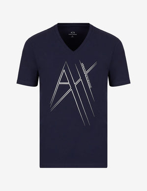 Armani Exchange V-Neck Macro Logo Regular Fit T-Shirt