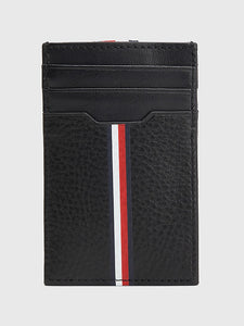 Tommy Hilfiger Leather Vertical Stripe Card Holder