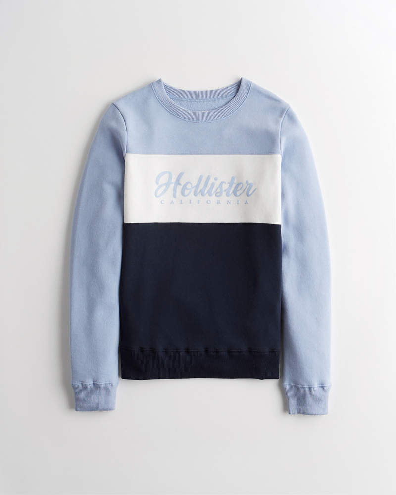 Hollister Colorblock Logo Crewneck Sweatshirt – FashOnFire