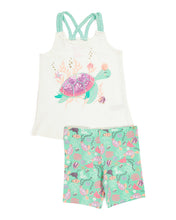 Load image into Gallery viewer, Tommy Bahama Girls 2pc Turtle Shorts Set