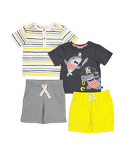 Load image into Gallery viewer, Tommy Bahama Toddler Boys 4pc Henley Shark Mix And Match Short Set