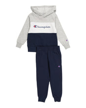 Load image into Gallery viewer, Champion Little Boy Color Block Fleece Hoodie &amp; Patch Joggers Set