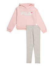 Load image into Gallery viewer, Fila Little Girls 2pc Allover Hooded Legging Set