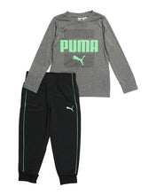 Load image into Gallery viewer, Puma Little Boy Long Sleeve Tee And Tricot Jogger Set